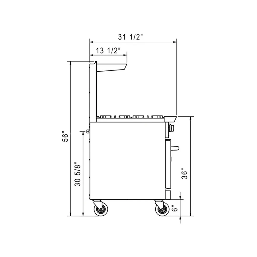 Dukers Appliance Co DCR24-4B 24" Gas Restaurant Range w/ (4) Open Burners, (1) Standard Oven, 162.000 BTU
