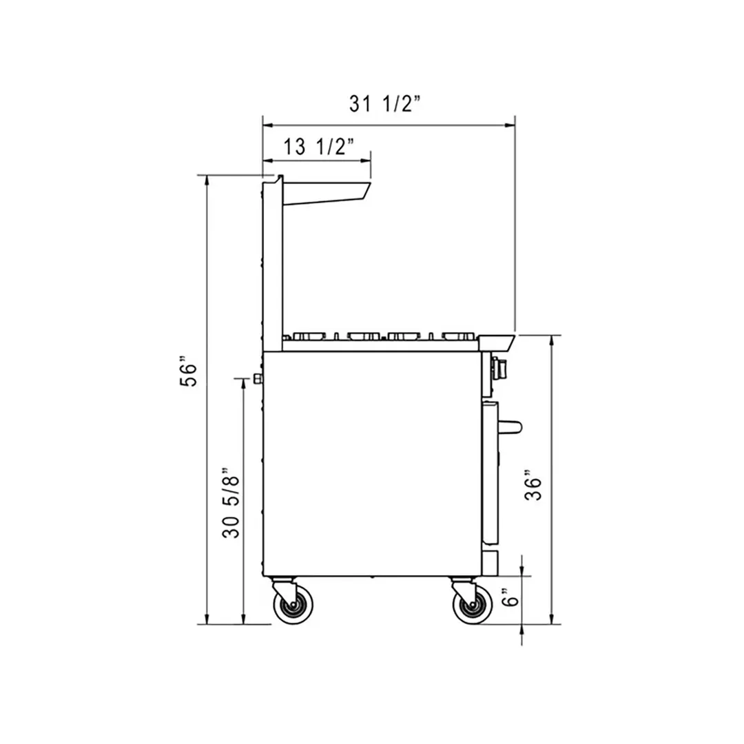 Dukers Appliance Co DCR60-10B 60" Gas Restaurant Range, 10 Burners, 2 Standard Ovens, 400.000 BTU