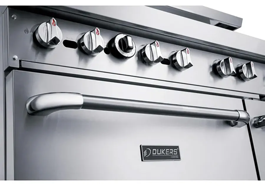 Dukers Appliance Co DCR60-10B 60" Gas Restaurant Range, 10 Burners, 2 Standard Ovens, 400.000 BTU