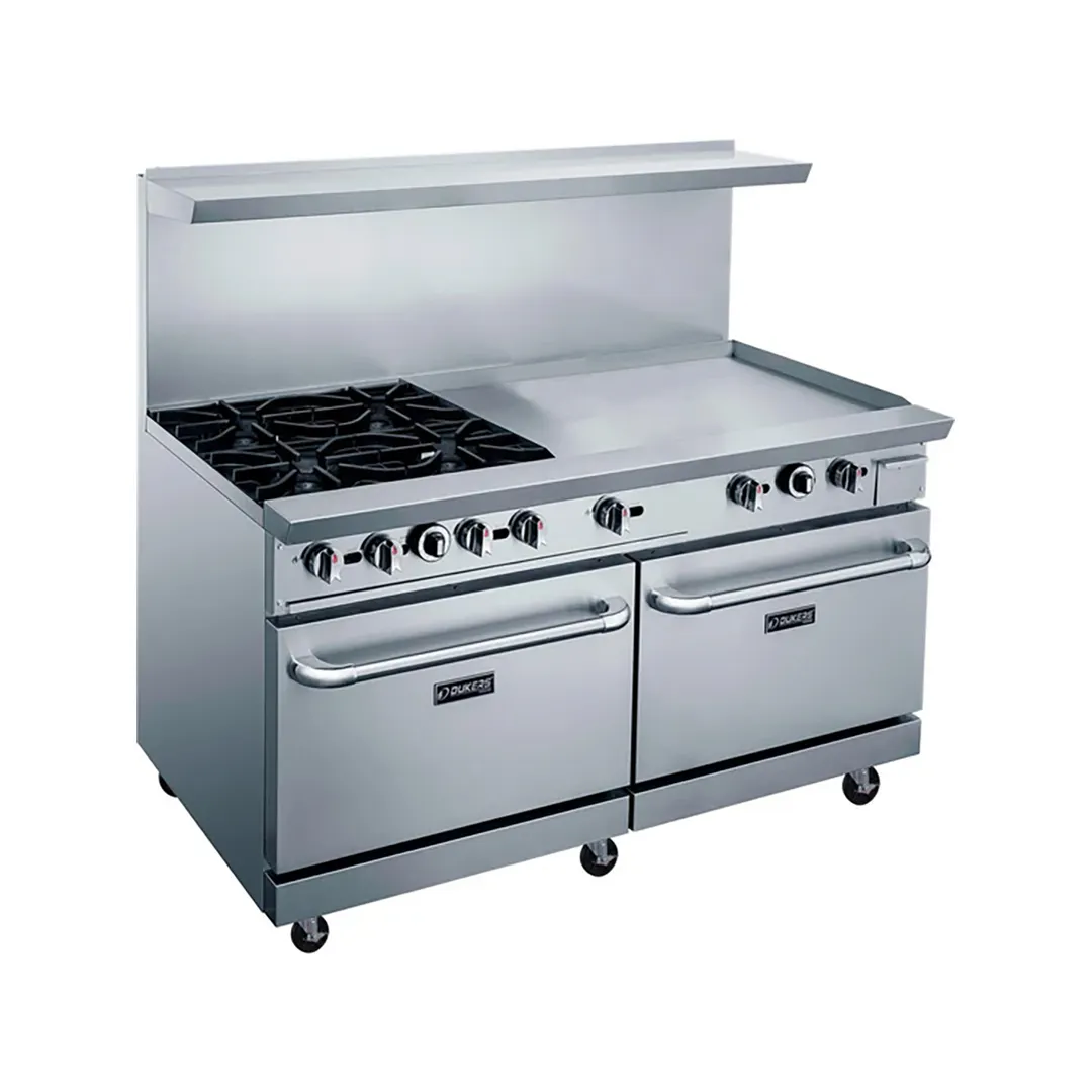 Dukers Appliance Co DCR60-4B36GM 60" Gas Restaurant Range, 4 Burners, 36" Griddle, 286.000 BTU 