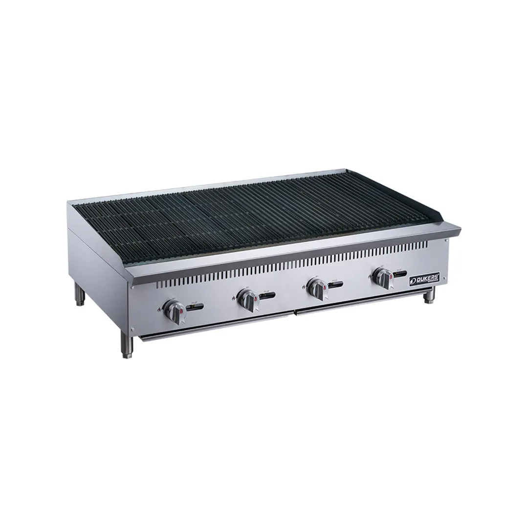 Dukers Appliance Co DCRB48 48" Countertop Gas Radiant/Lava Rock Charbroiler, 140.000 BTU
