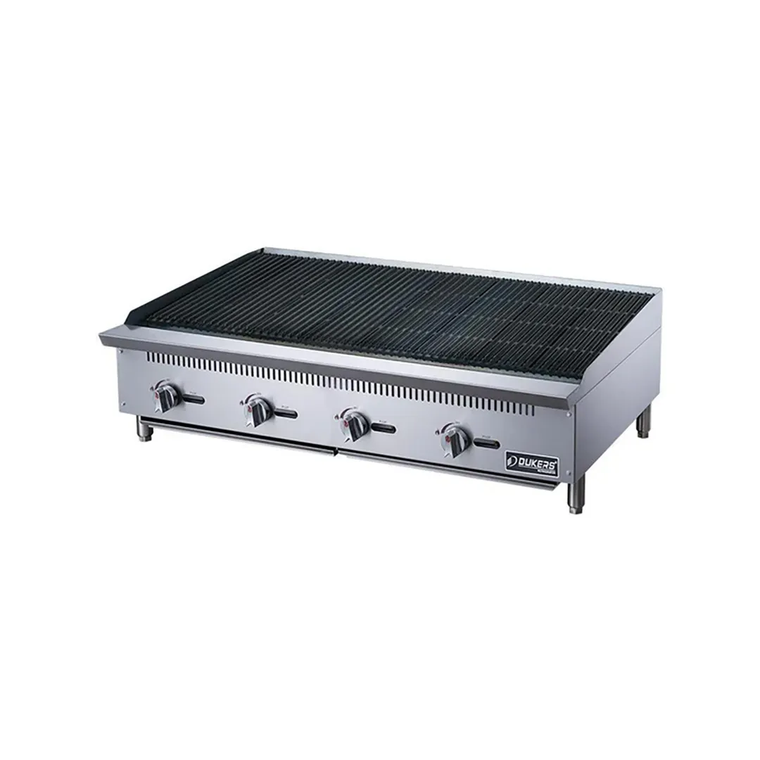 Dukers Appliance Co DCRB48 48" Countertop Gas Radiant/Lava Rock Charbroiler, 140.000 BTU