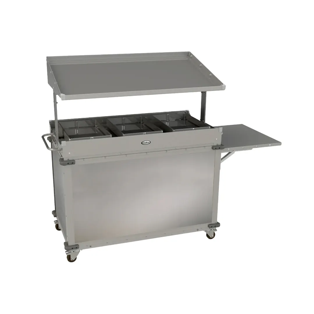 Cadco CBC-GG-B3 MobileServ® Standard Grab & Go Merchandising Cart, (3) Pan Holders
