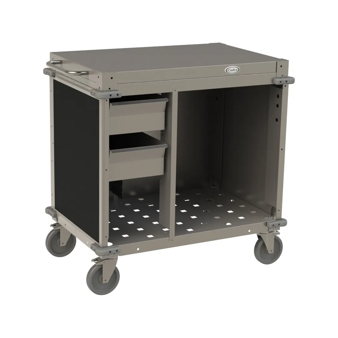 Cadco CBC-SDCX 40" Mobile Small Demo/ Sampling Cart w/ Front Panel, (2) Handles, (2) Drawers