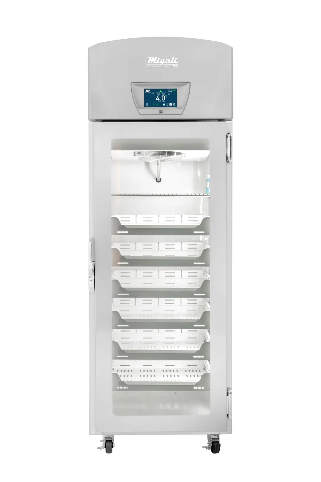 Migali EVOX-1RG-PH 27" Glass Door Medical Fridge, 20.2 cu ft, Steel/White Top‑Mount
