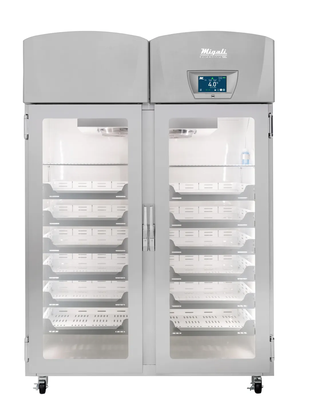 Migali EVOX-2RG-PH 55" Glass Door Refrigerator, 44.9 cu ft, Touchscreen, 12 Shelves, Compliant, 115V
