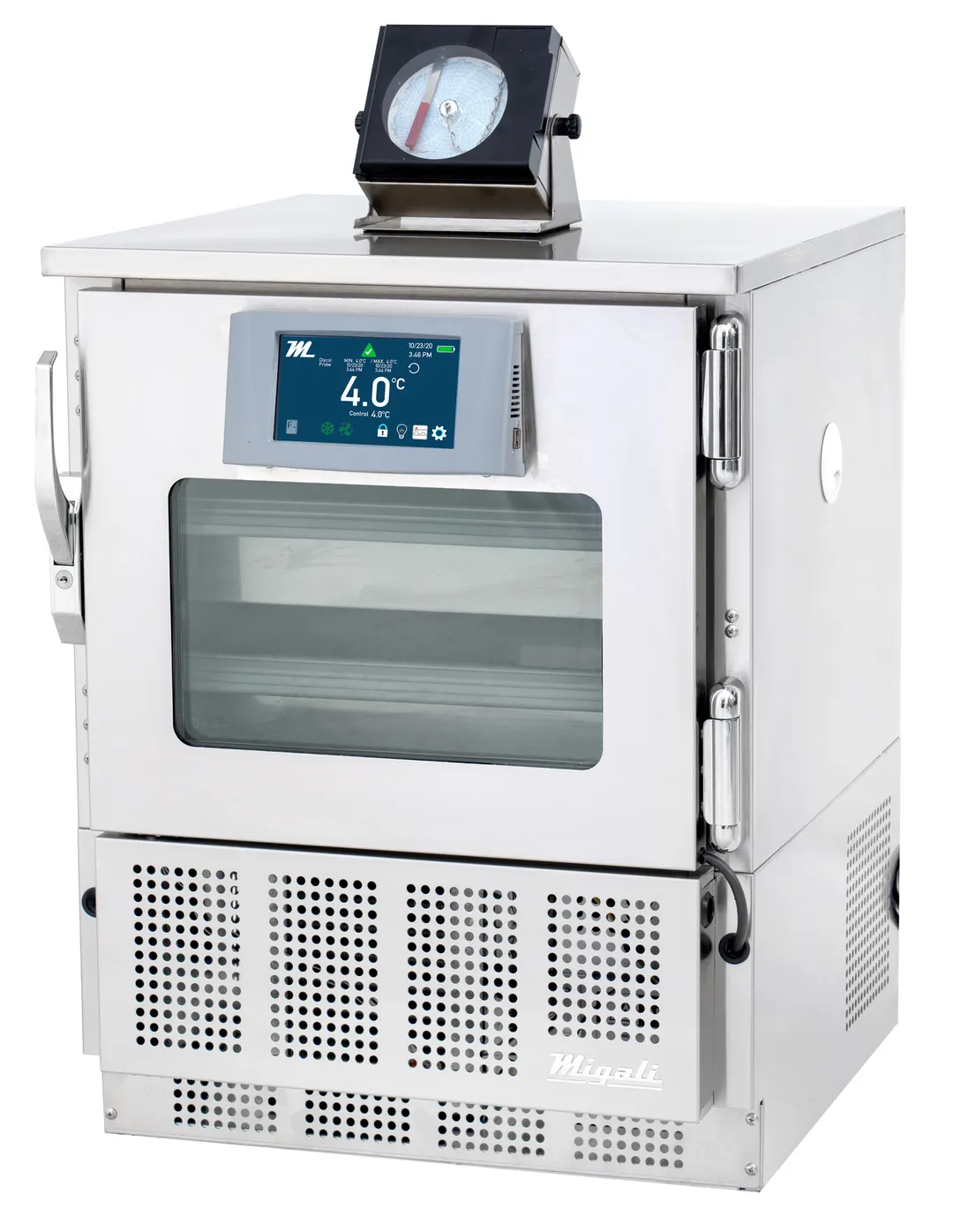 Migali EVOX-U1RG-BB 24" Glass Door Medical Refrigerator, 4.2 cu ft, Compressor, TXV Valve, 115V