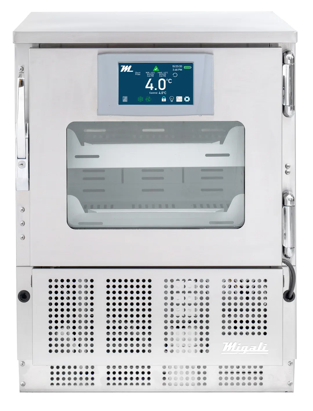 Migali EVOX-U1RG-PH 24" Glass Door Refrigerator, 4.2 Cu Ft, TXV Cooling, IntelVU LCD, 115V