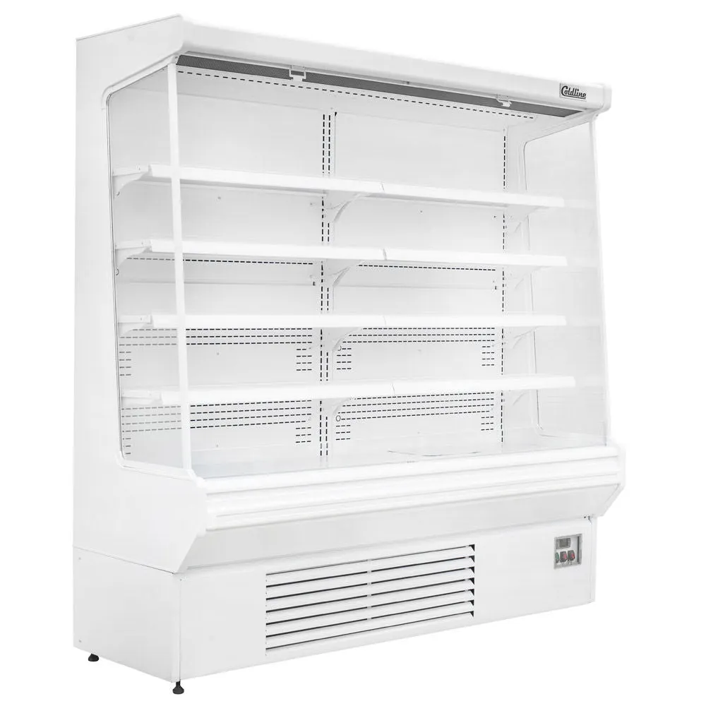 Coldline SOC-76-220-W 76" Open Air Refrigerated Merchandiser in White, 4 Shelves, 27.1 cu. ft.