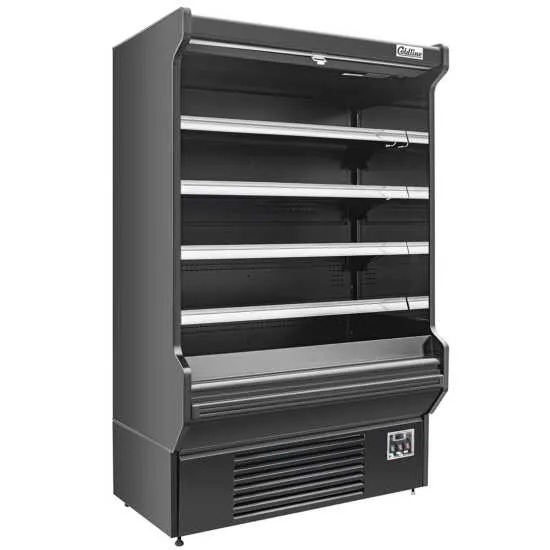 Coldline SOCD-61-B 59" Deeper Open Air Refrigerated Merchandiser in Black, 4 Shelves, 21.7 cu. ft.