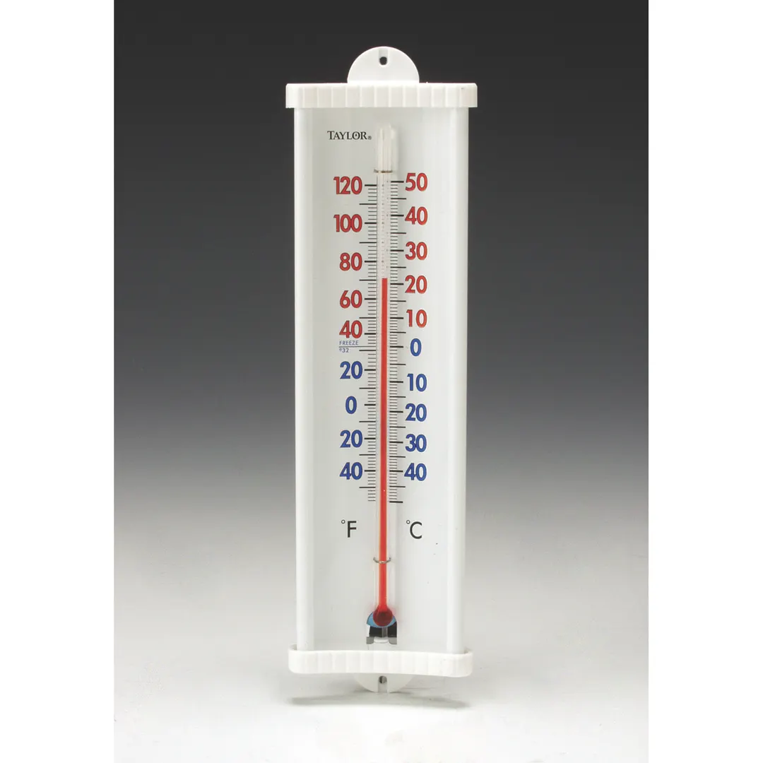 Taylor Precision 5132N Wall Thermometer, -40°F to 120°F, Aluminum Back, End Caps, Weather Resistant