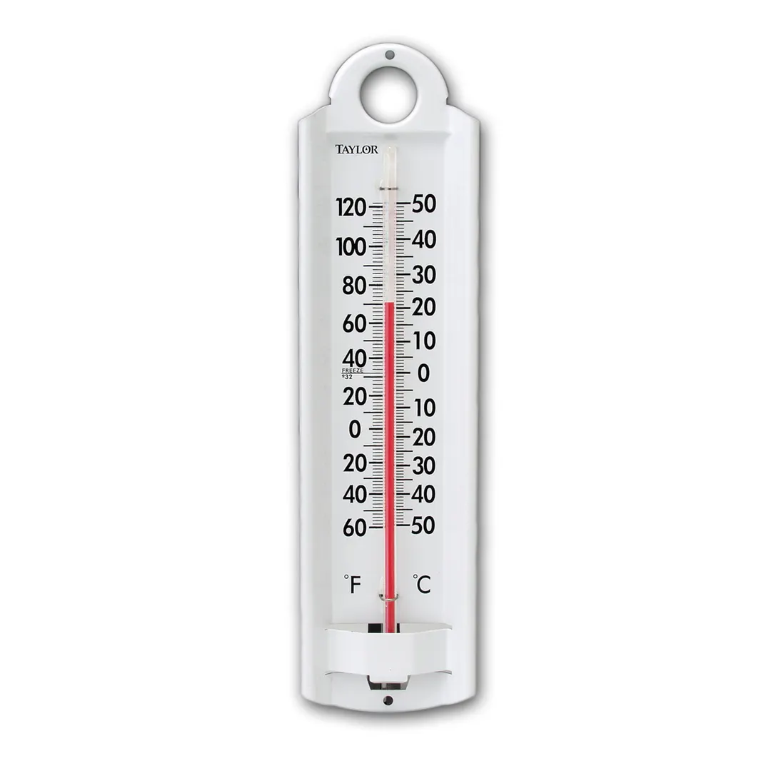 Taylor Precision 5135N Wall Thermometer, -60° to 120°F, Large Face, Aluminum Body, Weather Resistant