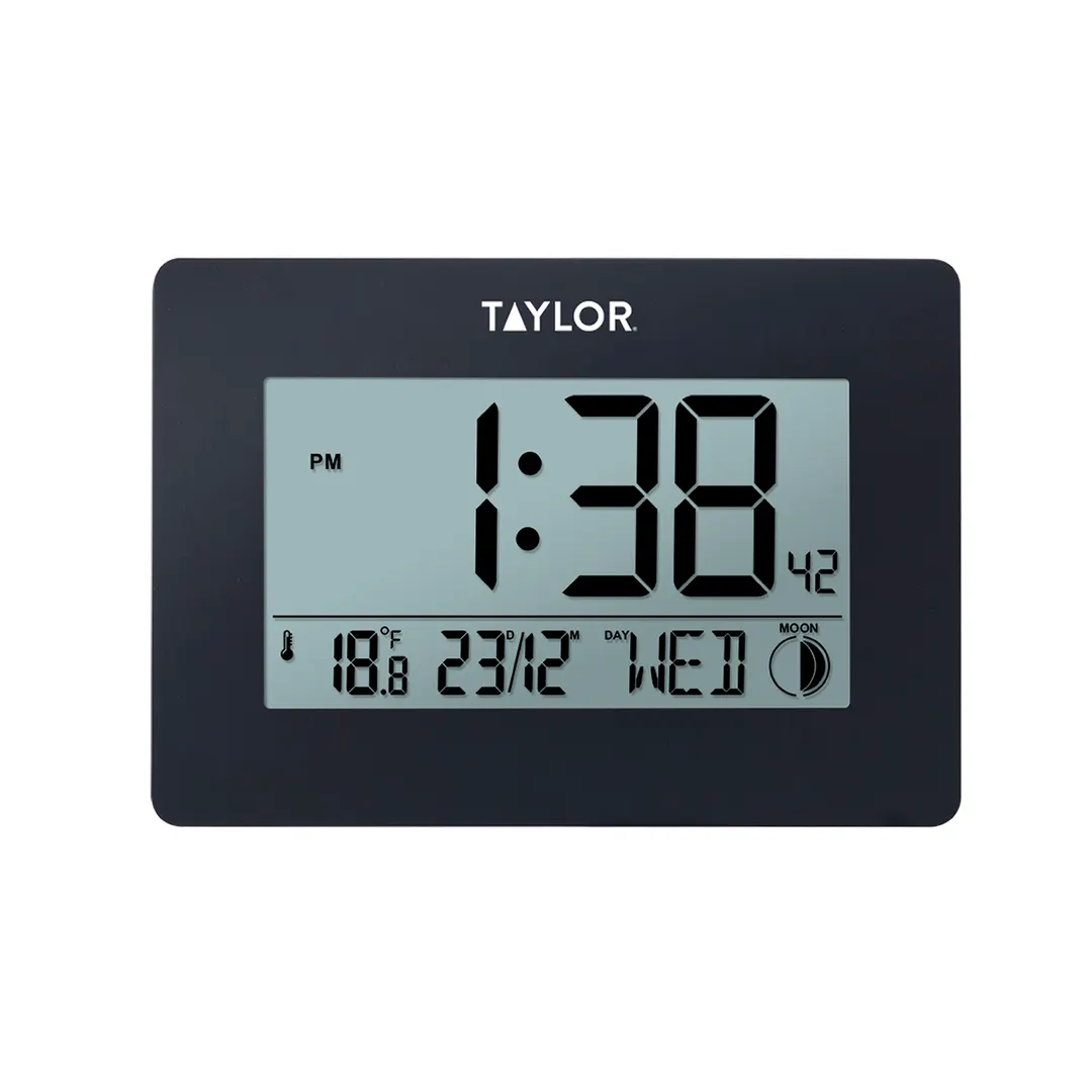 Taylor Precision 5265191 Indoor Outdoor Thermometer, 14°F‑140°F, Calendar & Moon Phase, AA Batteries