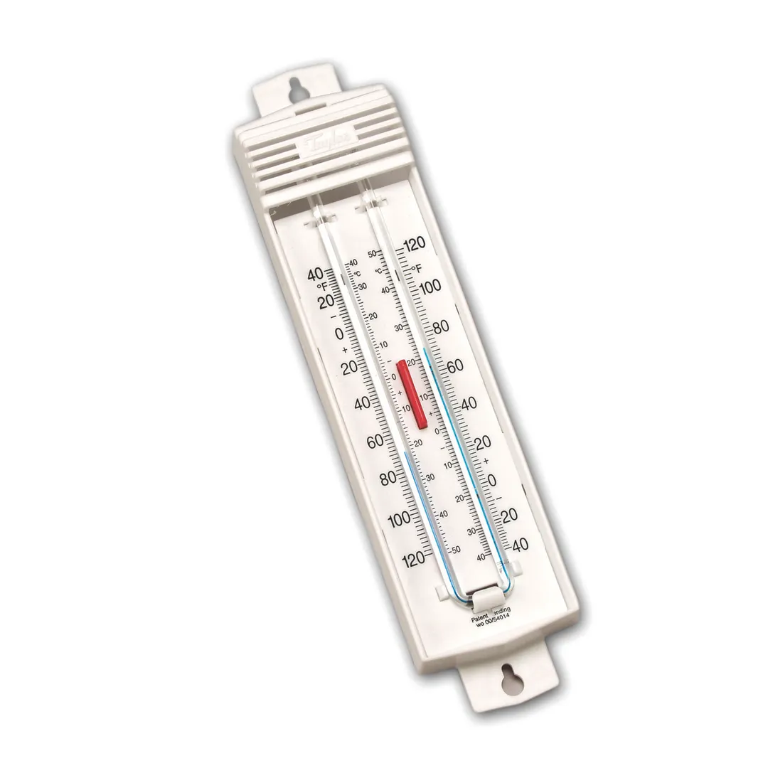 Taylor Precision 5460 Max/Min Thermometer, Indoor/Outdoor, -40° to 120°F, Permacolor, Button Reset