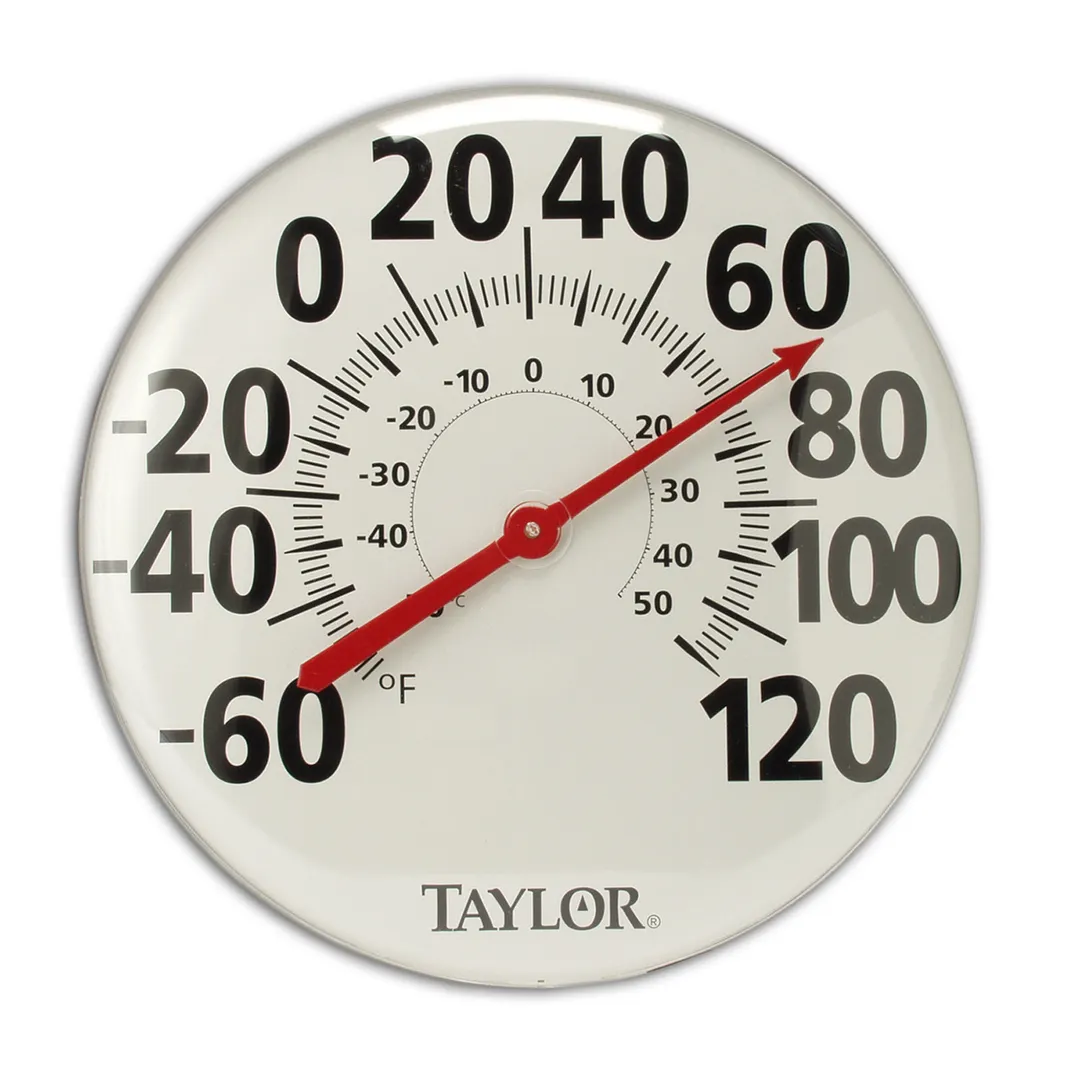 Taylor Precision 681T Thermometer, Extra-Large 18" Diameter, Brushed Silver, -60° to 120°F