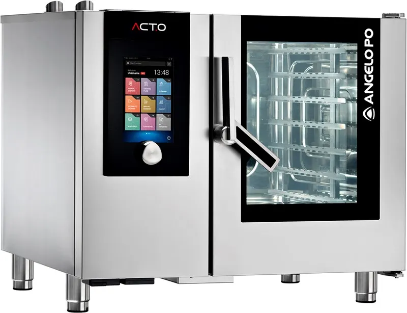 Angelo PO AT61E Half Size 6 Pan Electric Combi Oven w/ Touchscreen Control, Steam Generator
