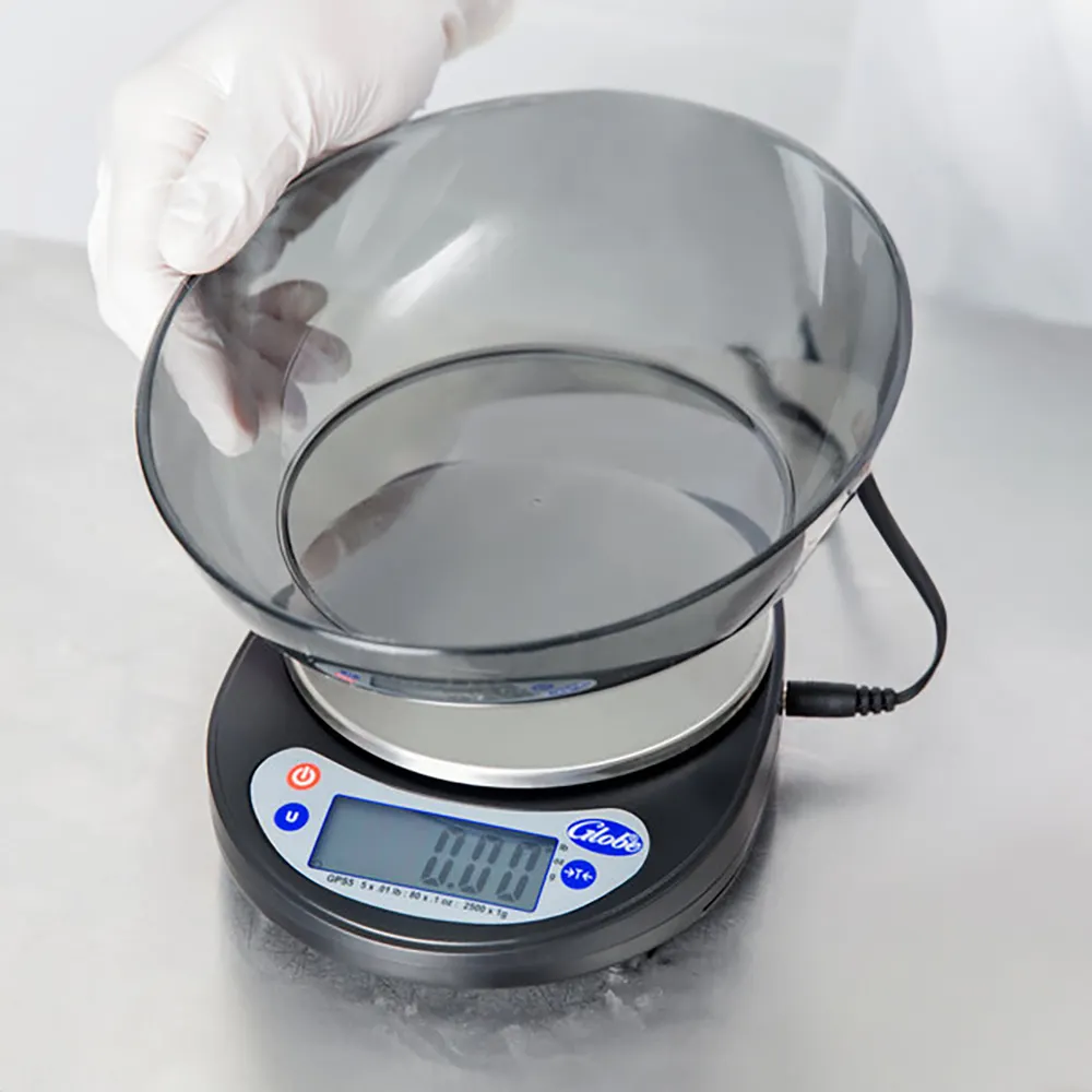 Globe GPS5-8 – 5 lb Digital Portion Scale, 80 oz/2200g Capacity, Stainless Platform, 4” Width, Case of 8