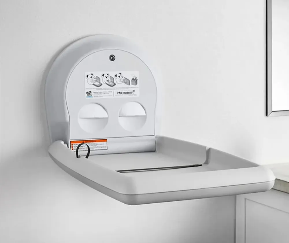 Koala KB301-05 Vertical Baby Changing Station, White Granite Wall Mount, Microban Protection