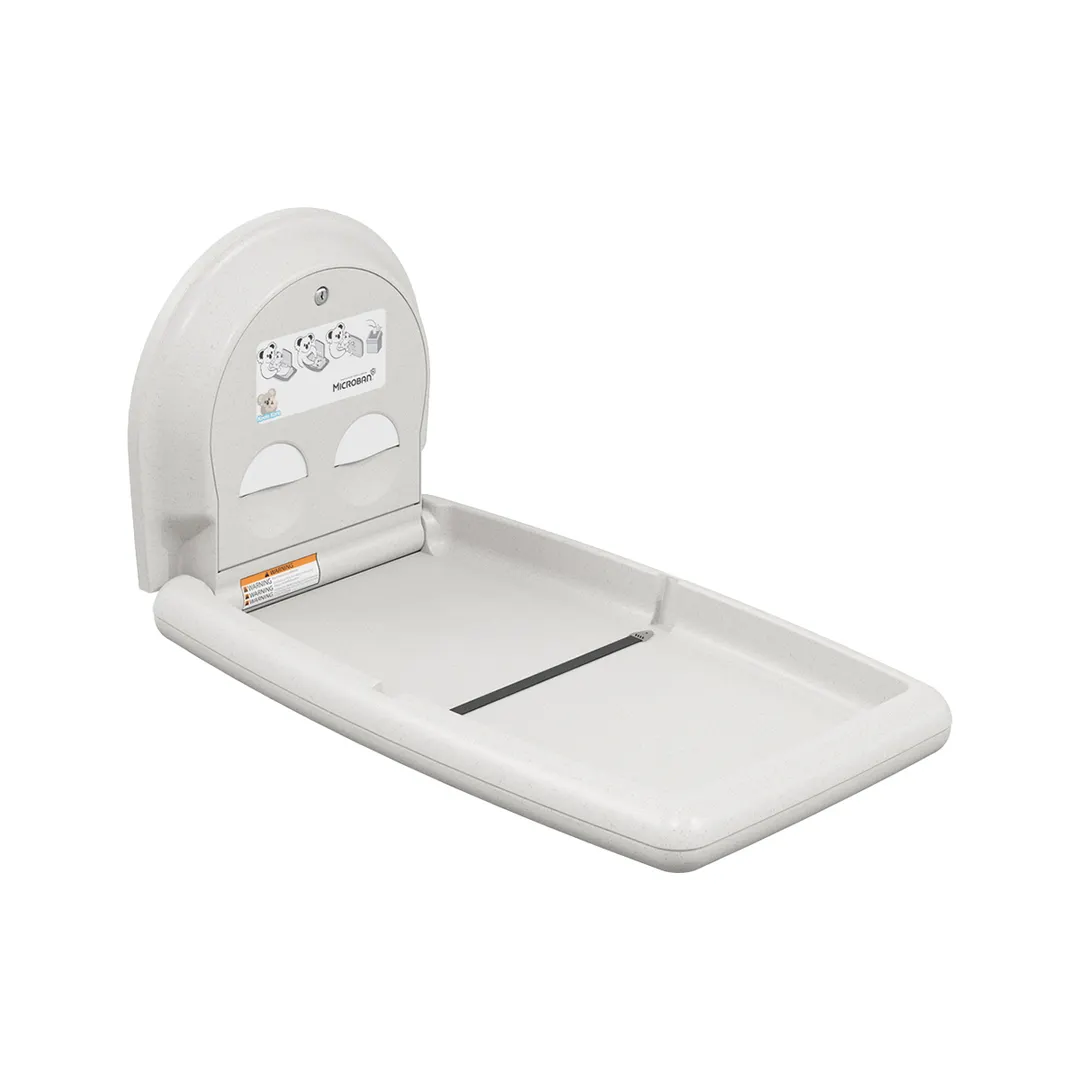 Koala KB301-05SS Vertical Wall Baby Changing Station, Veneer, Microban, 32" Wide, Granite - 1/Each