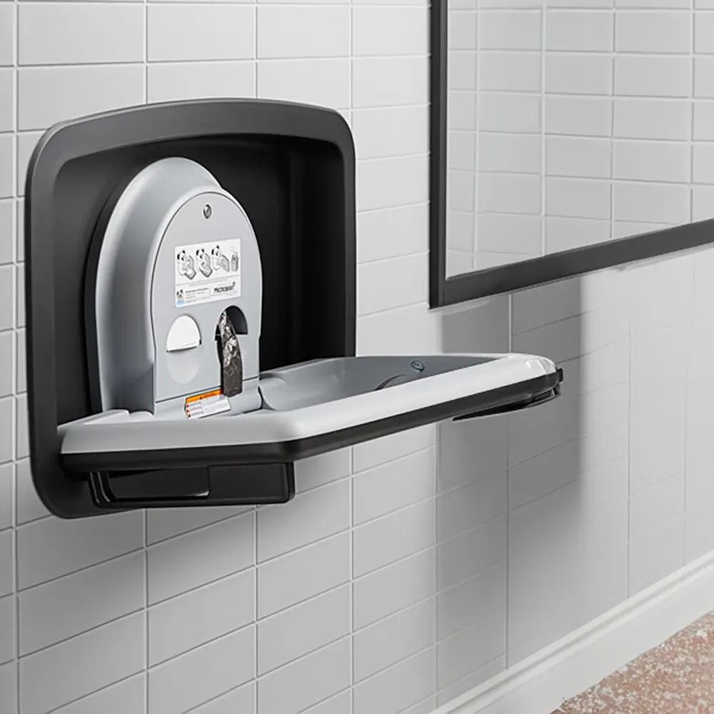 Koala KB310-SSRE-MBLK Baby Changing Station, Horizontal, Recessed
