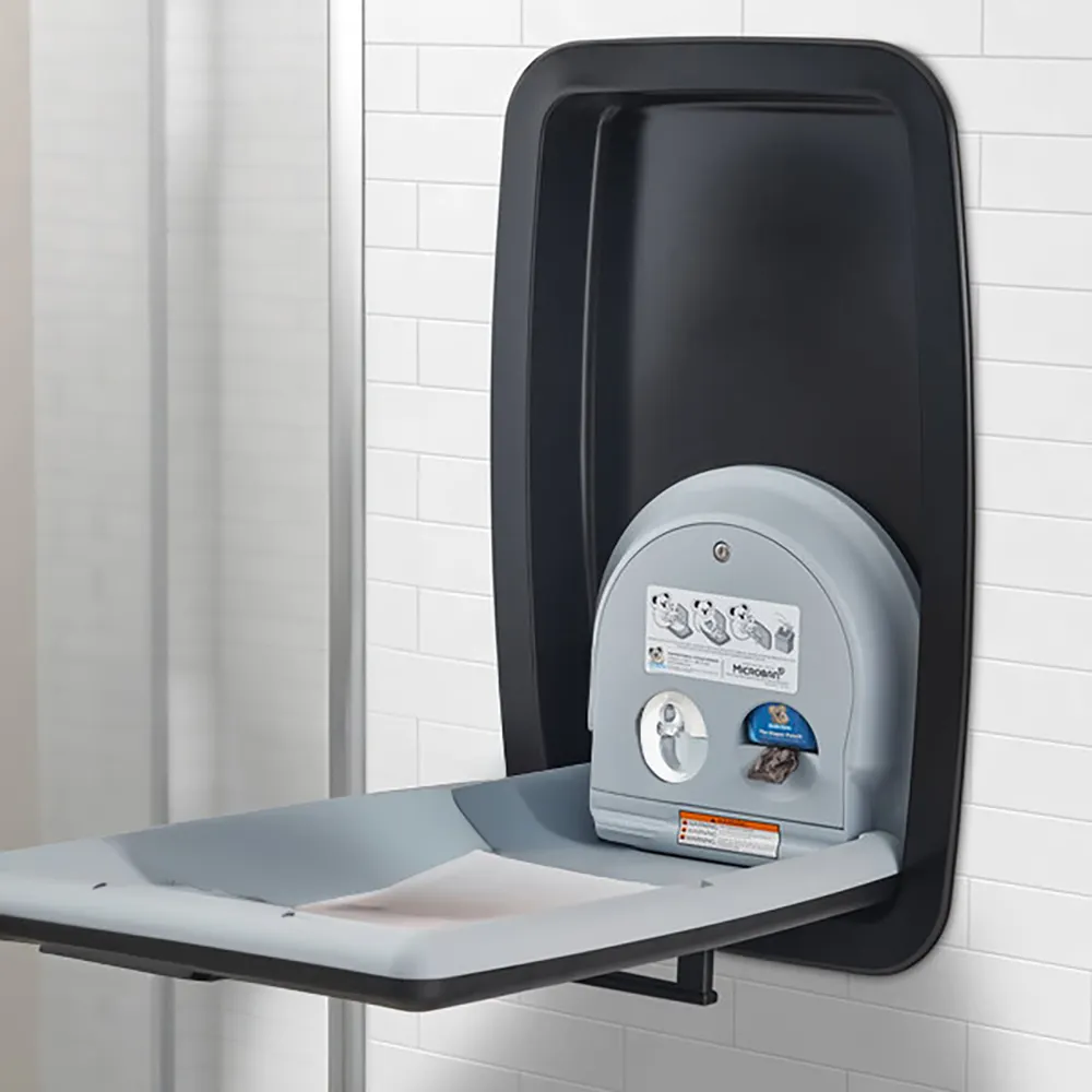 Koala KB311-SSRE-MBLK Horizontal Recessed Baby Changing Station, Matte Black, Microban Steel Chassis