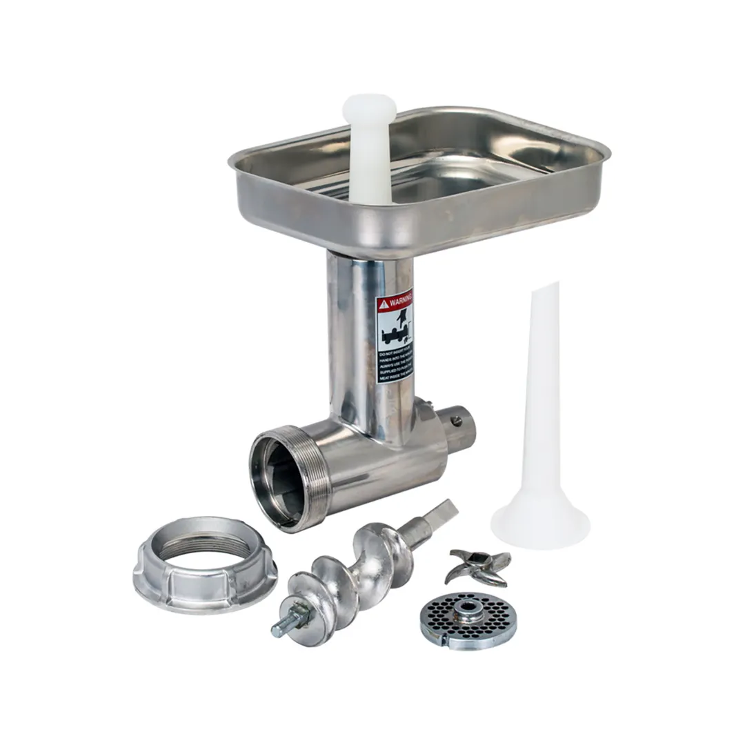 Varimixer XMCA-SS Meat Mincer – 3/16" Plate, Knife, Polycarbonate Pusher, Stainless Cylinder, Worm G, Ring Pan
