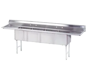 Advance Tabco FC-4-1824-24RLX Special Value Fabricated Sink, 4-Compartment
