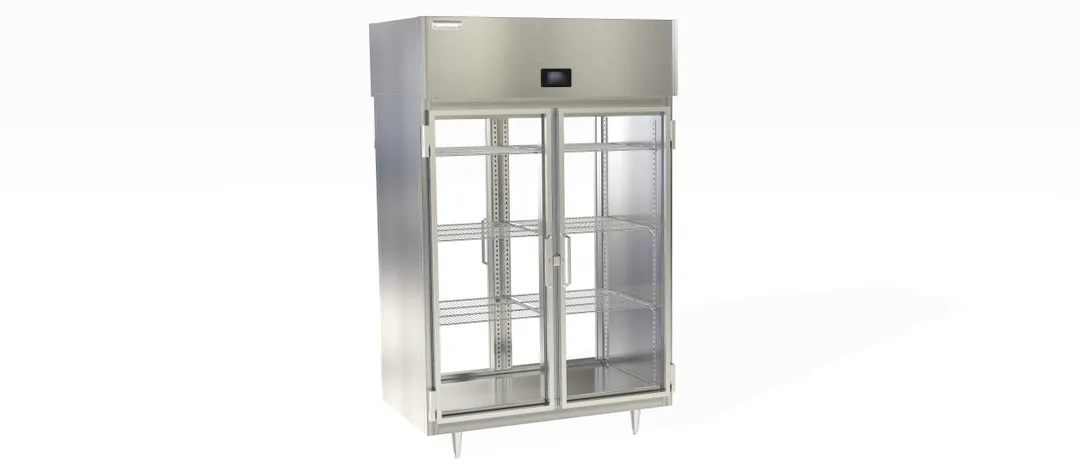 Delfield DSLHPT2-G 2-Section Heated Holding Cabinet, 4-Door, Clear Glass, 46.5 cu ft Capacity, Stainless Steel