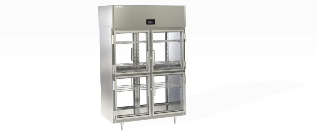 Delfield DSLHPT2-GH 2-Section Heated Holding Cabinet, 8 "Glass Doors", 46.5cuft, Stainless Steel