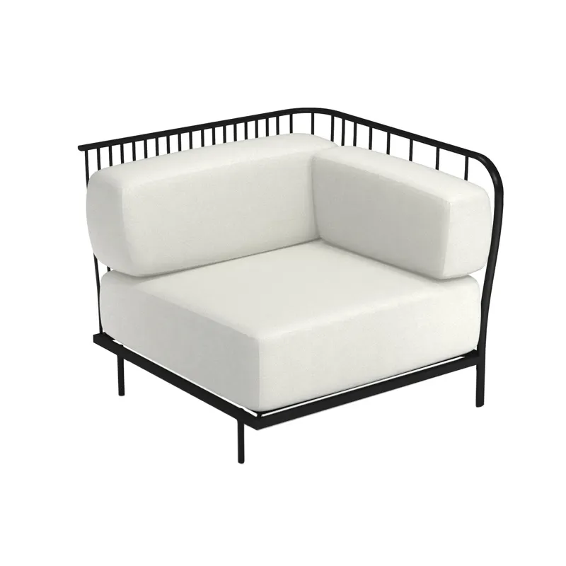 emuamericas E1082WC Cannolè Lounge Right Corner Module, Modular Outdoor/Indoor Seating, Steel Wire Back, e-coat Powder Coated