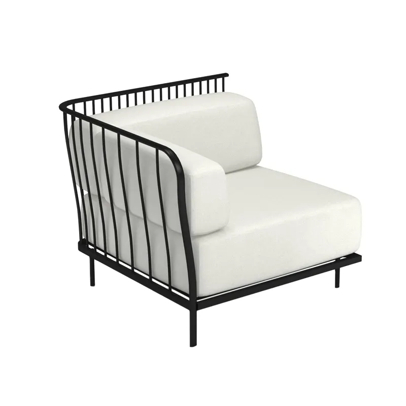 emuamericas E1083 Cannolè Lounge Left Corner Module, Modular Outdoor/Indoor Seating, Steel Wire Back, Steel Seat, PVC Footcaps
