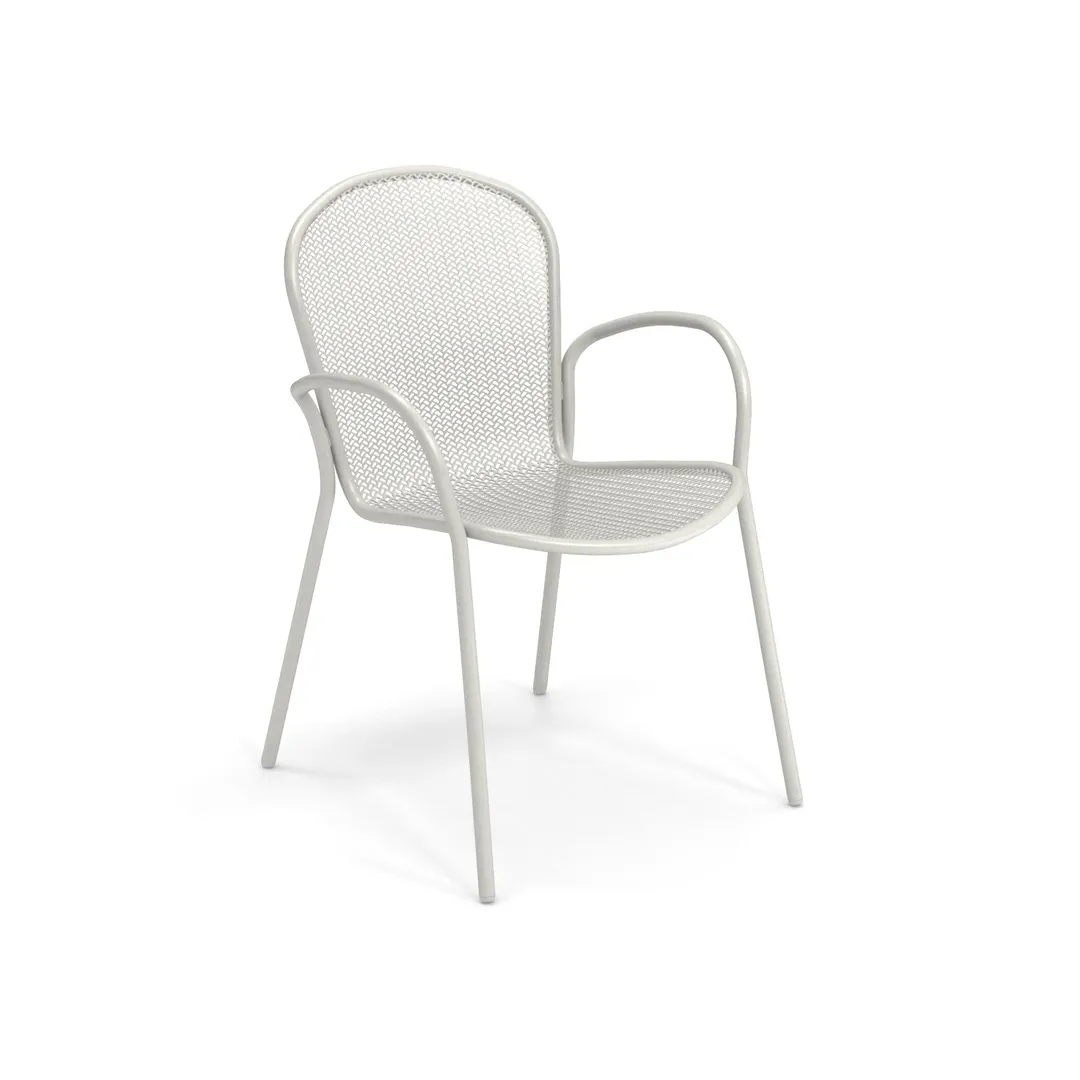 emuamericas E458 Ronda 2.0 Armchair, Outdoor/Indoor, Steel Mesh Back & Seat, Tubular Steel Frame