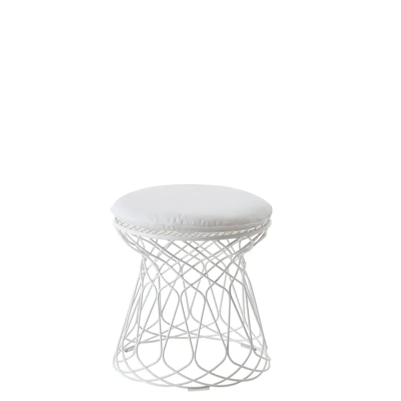emuamericas E575 Re-Trouve Backless Stool, Outdoor/Indoor, Wrought Iron, E-Coated, Powder Coated, PVC Foot Caps