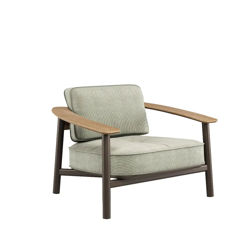 emuamericas E6045 Twins 1-Seat Outdoor/Indoor Sofa, Aluminum Slats, Powder Coated Aluminum Frame