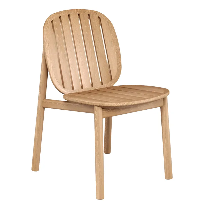 emuamericas E6051 Twins Stacking Side Chair, Outdoor/Indoor, FSC Natural Teak Slats, Wood Frame
