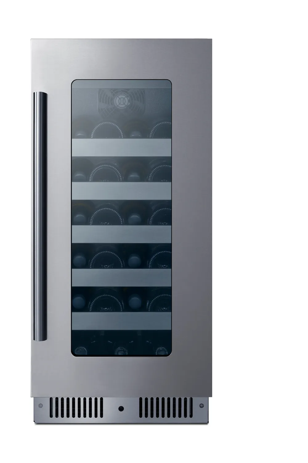 Summit CL155WC1 Wine Cellar, 15" Black Stainless Finish, 20‑Bottle, R600a Refrigerant, ETL Certified