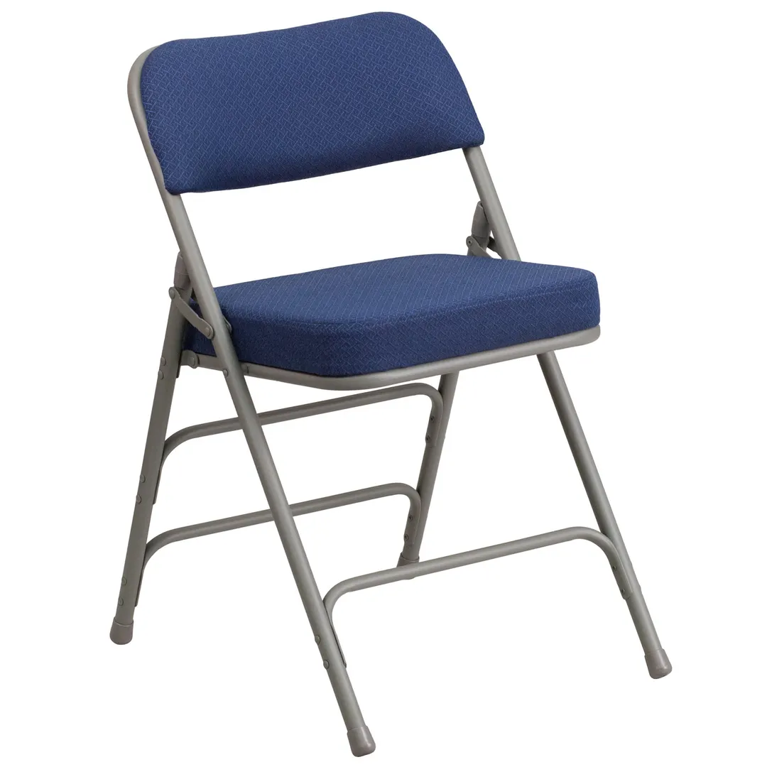Flash Furniture AW-MC320AF-NVY-GG Hercules Series Navy Folding Chair, Premium Curved, Triple Braced, Double Hinged, Metal, 2 per Order