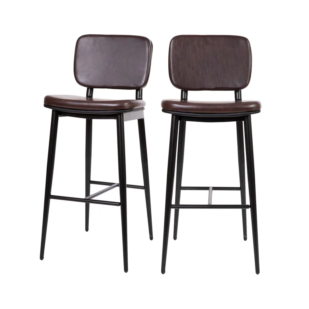 Flash Furniture AY-S01-BR-GG Kenzie Barstool, 31" Height, Brown Seat & Back, Powder‑Coated Frame, Floor Glides