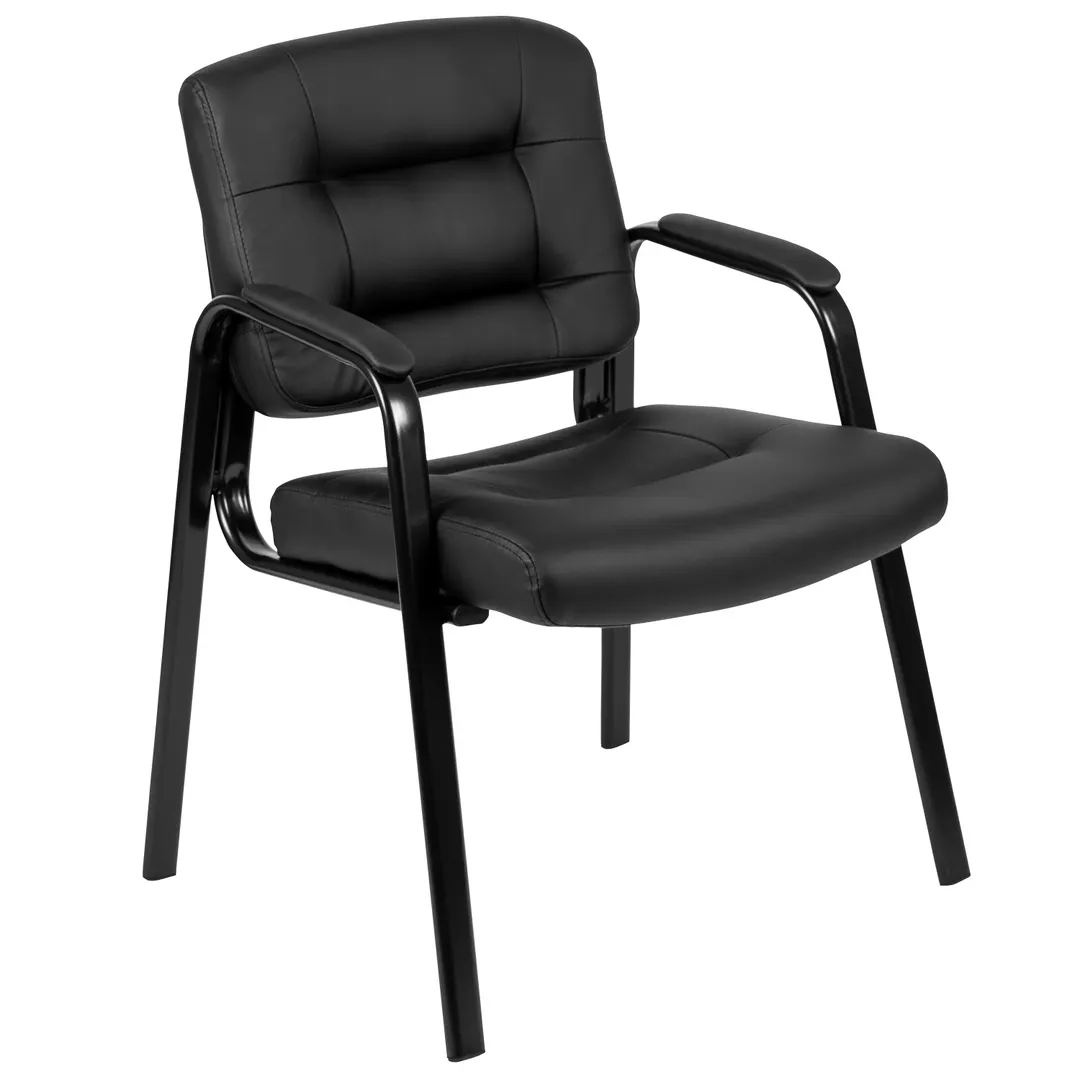 Flash Furniture CH-197221X000-BK-GG Darwin Armchair, 250 lb. Capacity, Black LeatherSoft Upholstery, Tufted Back & Seat