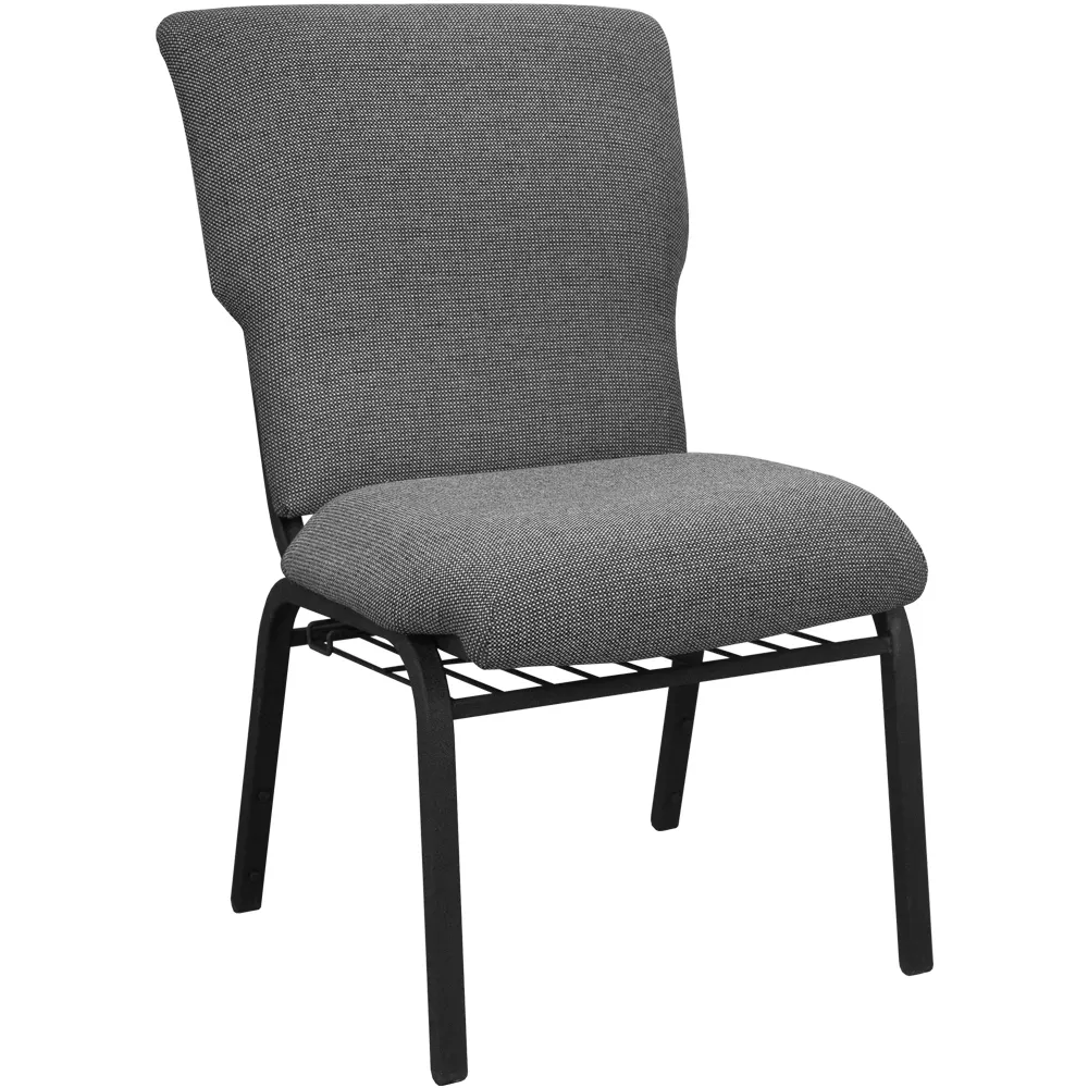Flash Furniture EPCHT-117 Church Chair, Stacking, 21"W, Upholstered Back & Seat, Black Marble Finish