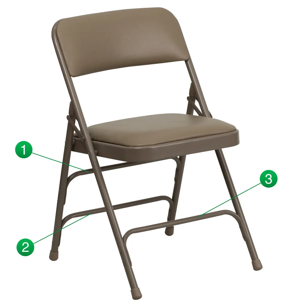 Flash Furniture HA-MC309AV-BGE-GG Hercules Series 300 lb. Beige Vinyl Folding Chair