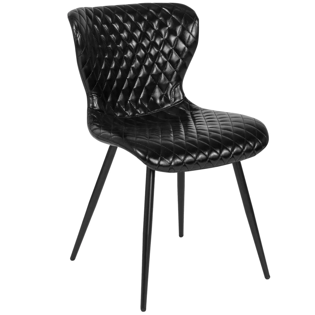 Flash Furniture LF-9-07A-BLK-GG Bristol Steamer Chair, 250 lb, Vinyl Upholstered Seat & Back, Black