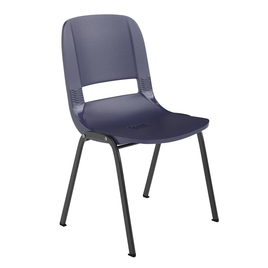 Flash Furniture RUT-16-PDR-NAVY-GG Hercules Series Navy Stacking Chair, 661 lb, Ergonomic Plastic Seat & Back