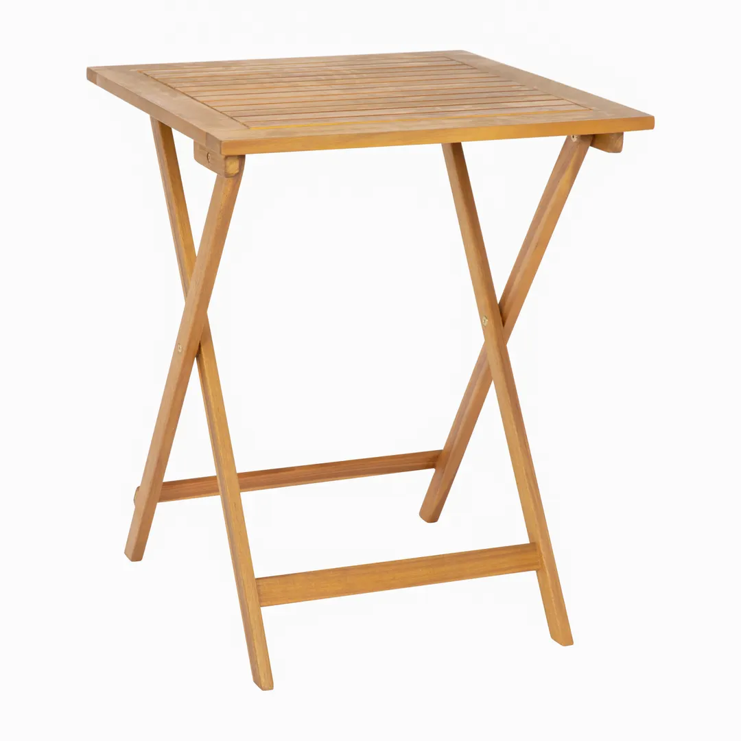 Flash Furniture THB-T6060-NAT-GG Martindale 23.5"W x 23.5"D x 29.5"H Acacia Wood Outdoor Folding Table, 150 lbs, Natural Finish