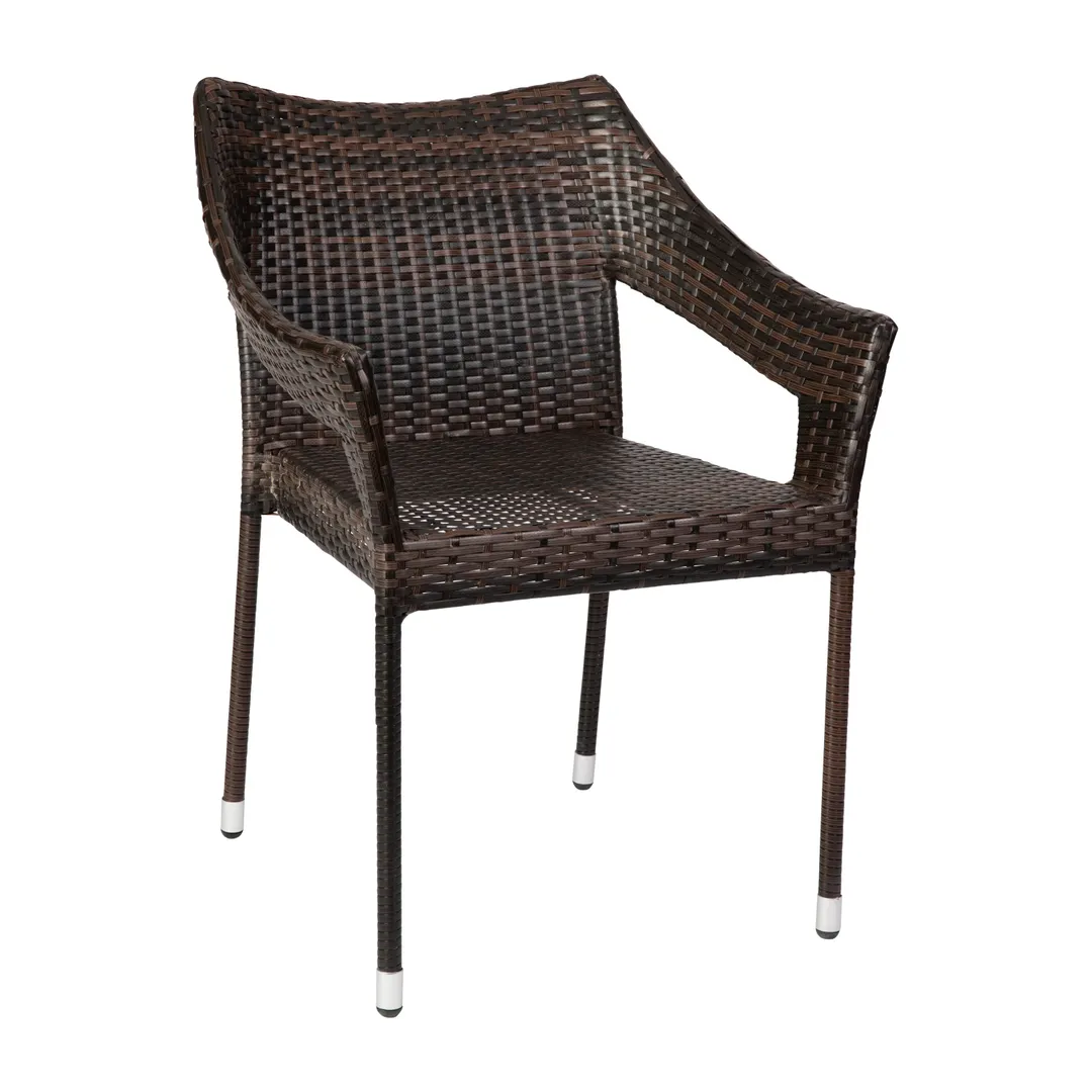 Flash Furniture TT-TT02-ESP-GG Ethan Patio Stacking Chair, 300 lb. Capacity, PE Rattan Wicker, Espresso