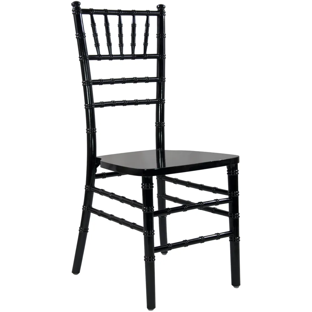 Flash Furniture WDCHI-B Advantage Chiavari Chair, Wood, Black, Ladder Back, Steamer Type