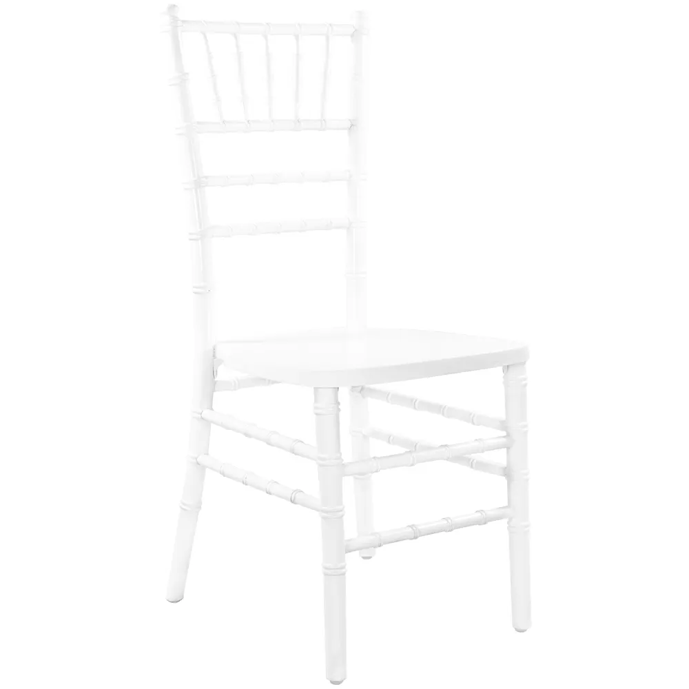 Flash Furniture WDCHI-W Advantage Chiavari Chair, Wood, White, Ladder Back, Steamer Type