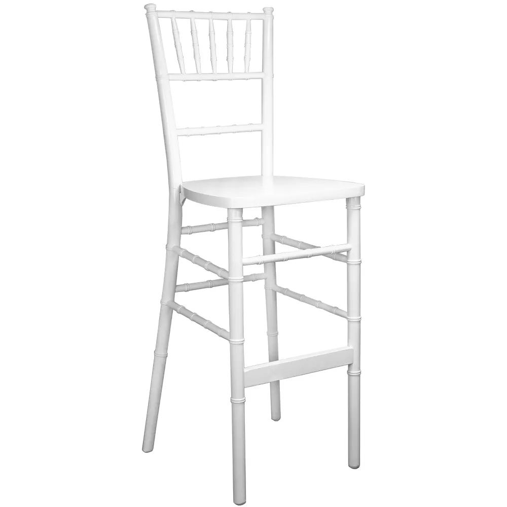 Flash Furniture WDCHIBAR-WHITE Advantage Chiavari Bar Stools, Wood, White, Ladder Back, Armless, Standard, Legs