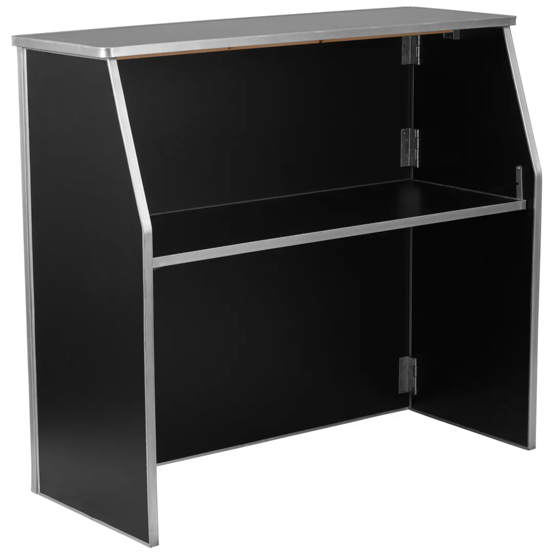 Flash Furniture XA-BAR-48-BK-GG Portable Bar, 47-3/4"W X 19-1/2"D X 42-3/4"H