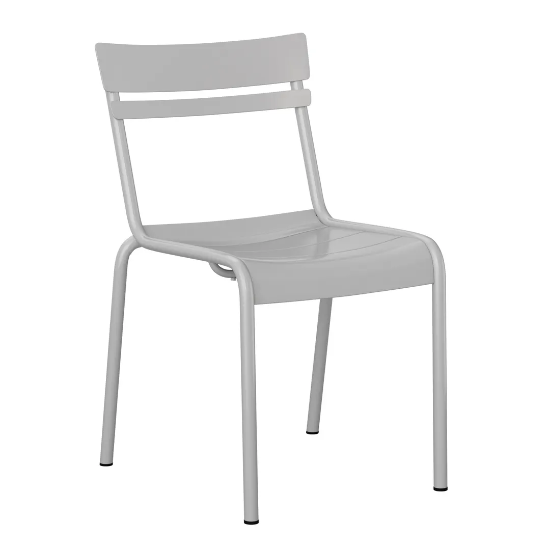 Flash Furniture XU-CH-10318-SIL-GG Nash Stack Chair, 300 lb. Quicksilver, Steel Frame, Slatted Metal Back & Seat